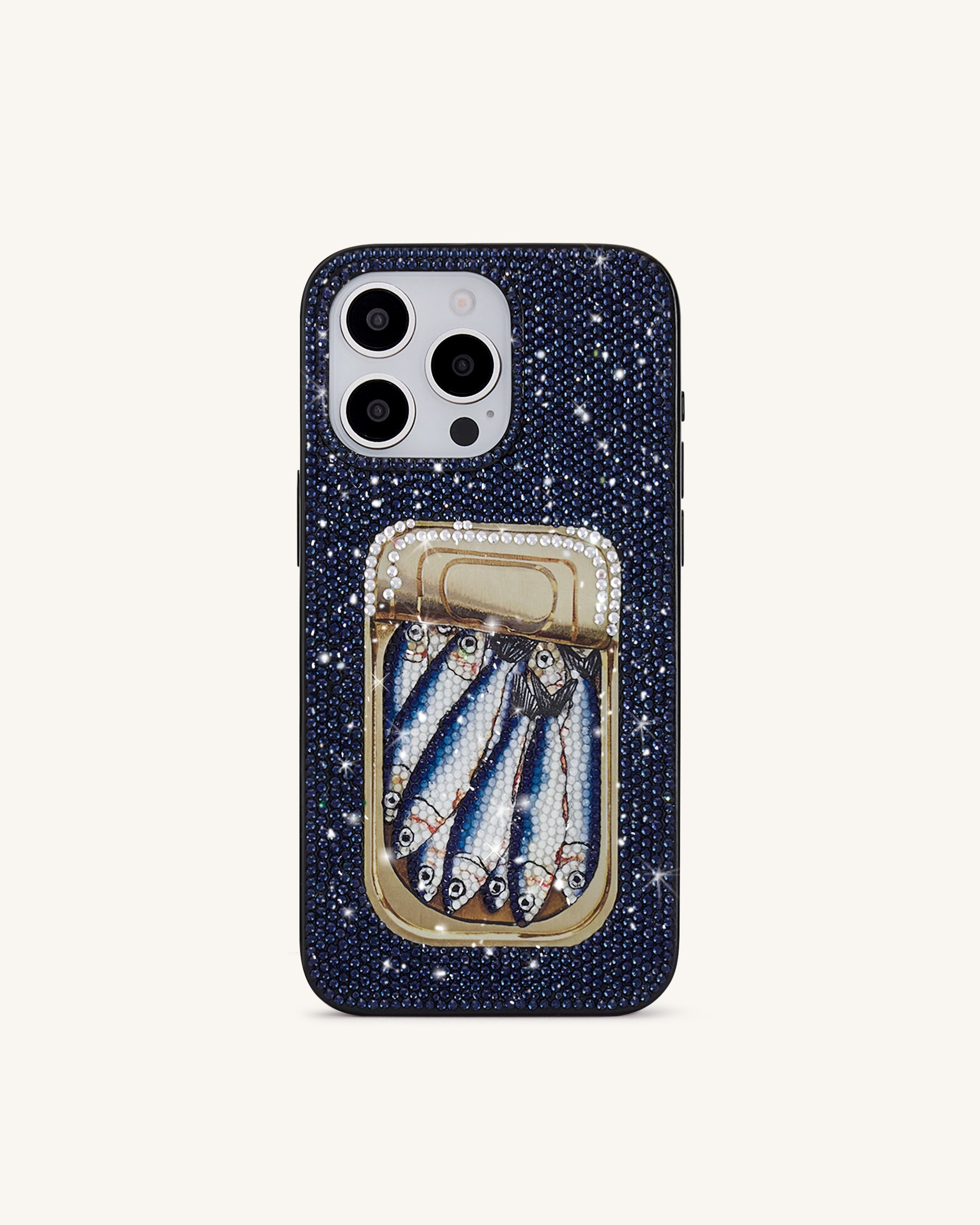 Sardine Tin Artificial Crystal Phone Case - Blue Sardine Tin Artificial Crystal Phone Case - Blue