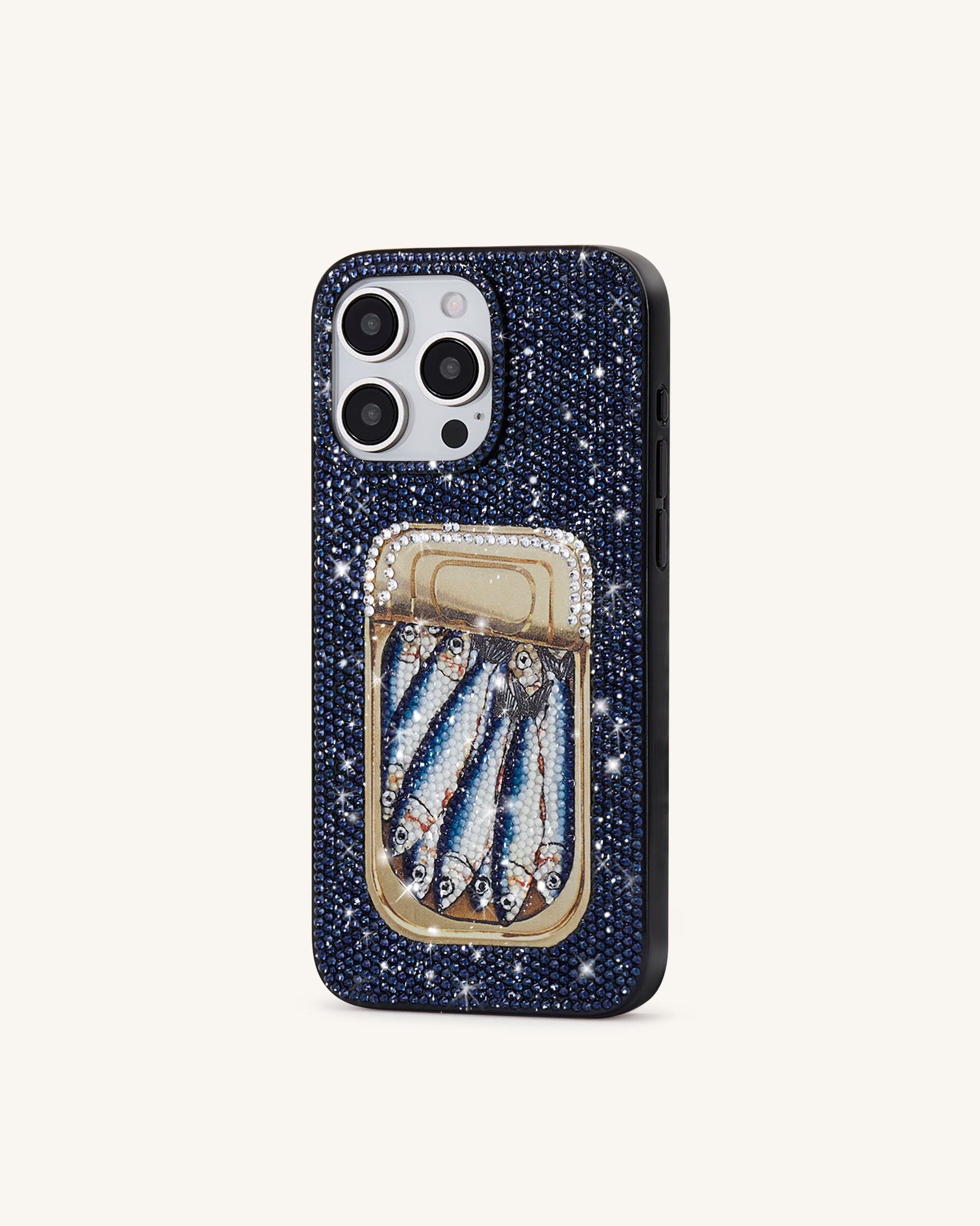 Sardine Tin Artificial Crystal Phone Case - Blue Sardine Tin Artificial Crystal Phone Case - Blue