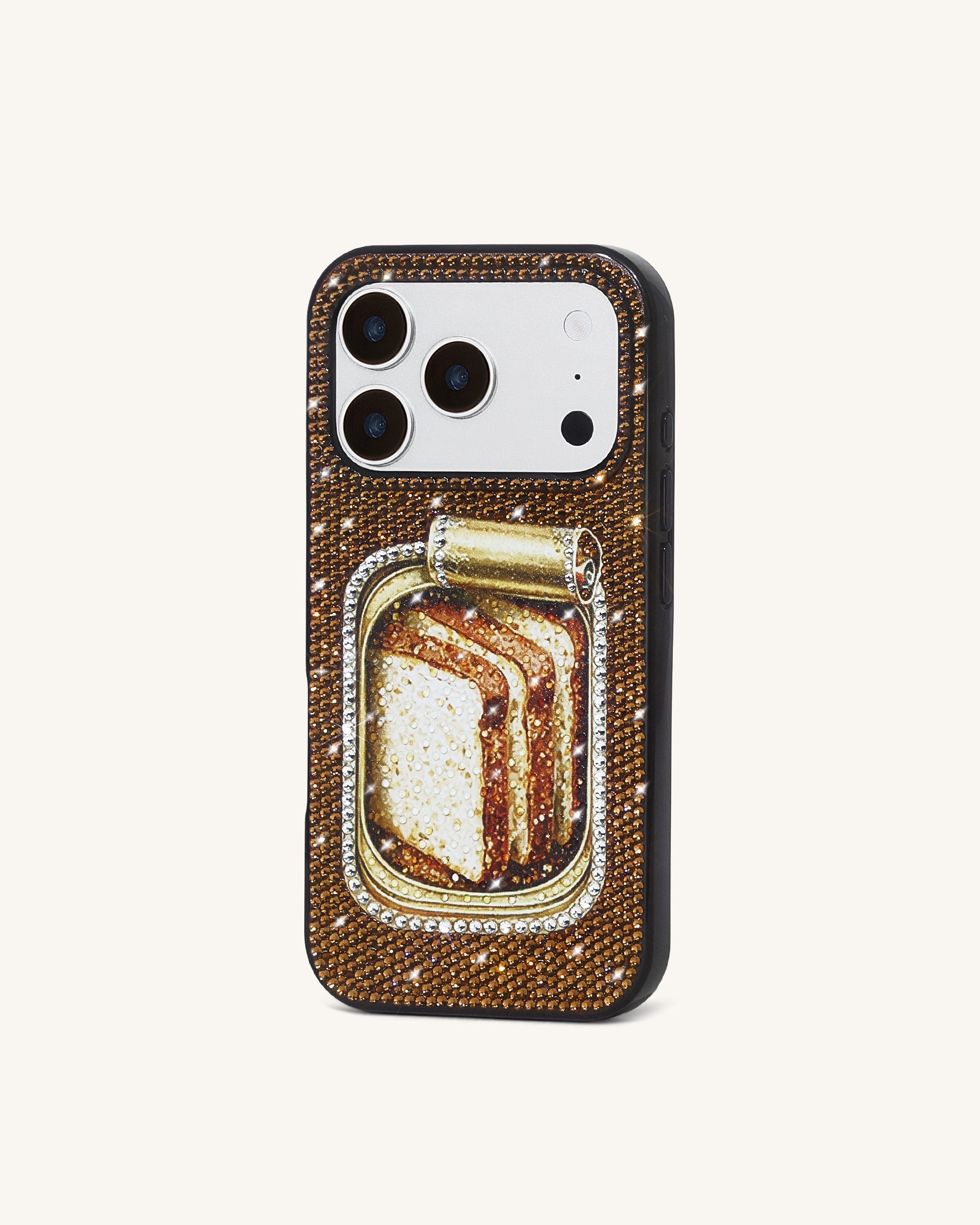 Bread Tin Artificial Crystal Phone Case - Brown