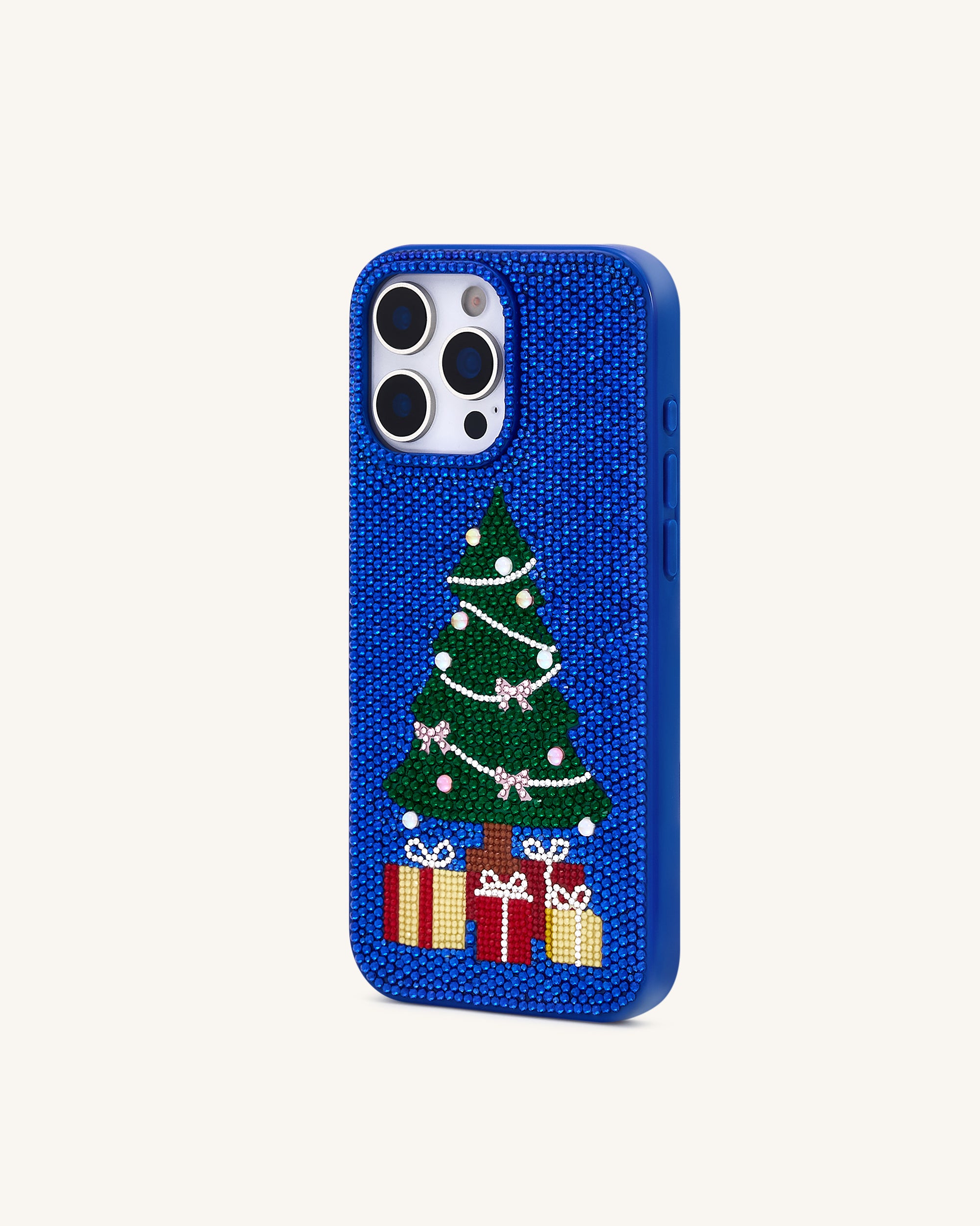 Christmas Tree Bling Phone Case - Cobalt Blue