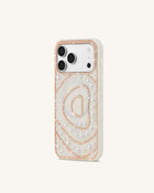 Pearl Swirl Artificial Crystal Phone Case – White