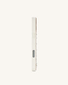 Pearl Swirl Artificial Crystal Phone Case – White