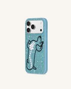 Elegant Dachshund Artificial Crystal Phone Case - Sky Blue