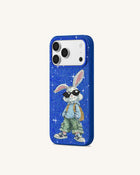 Cool Bunny Artificial Crystal Phone Case - Royal Blue