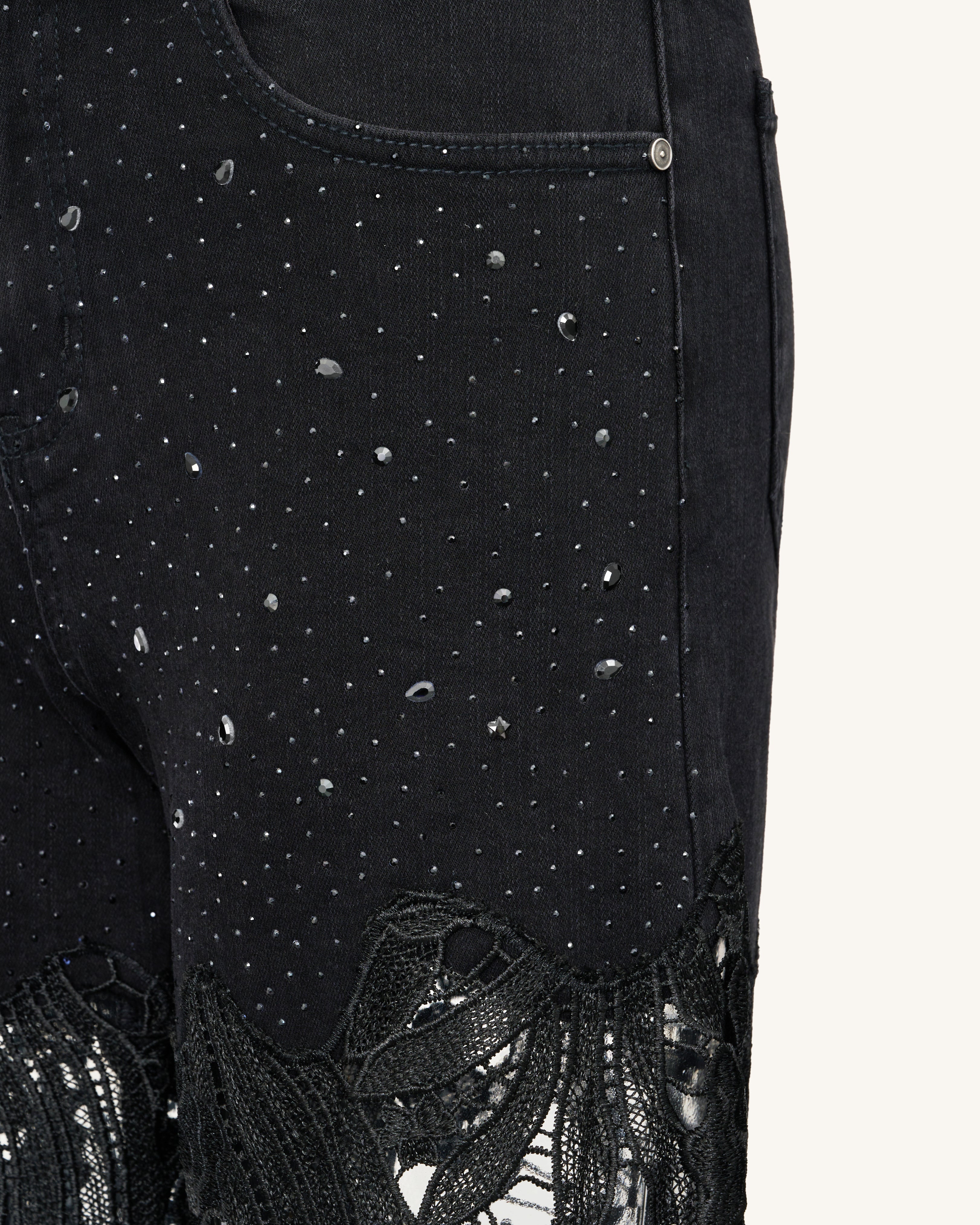 é rhinestone jeans black Rhinestone Black Denim Flare Jeans - Fresh Society