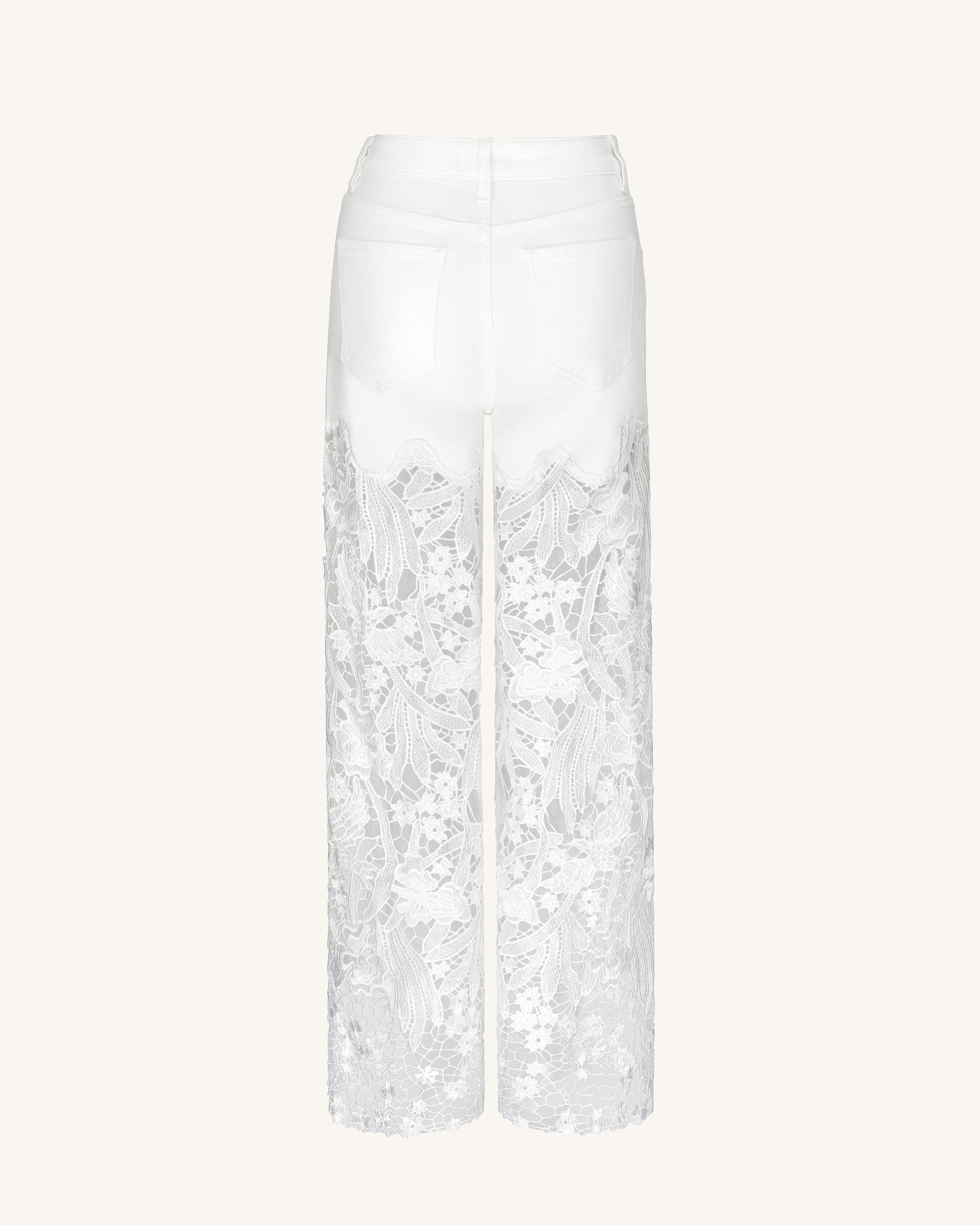 パンツ JCAESAR Distressed White Wide-Leg Deni M Distressed White Wide-Leg Denim Pants - BCAESAR
