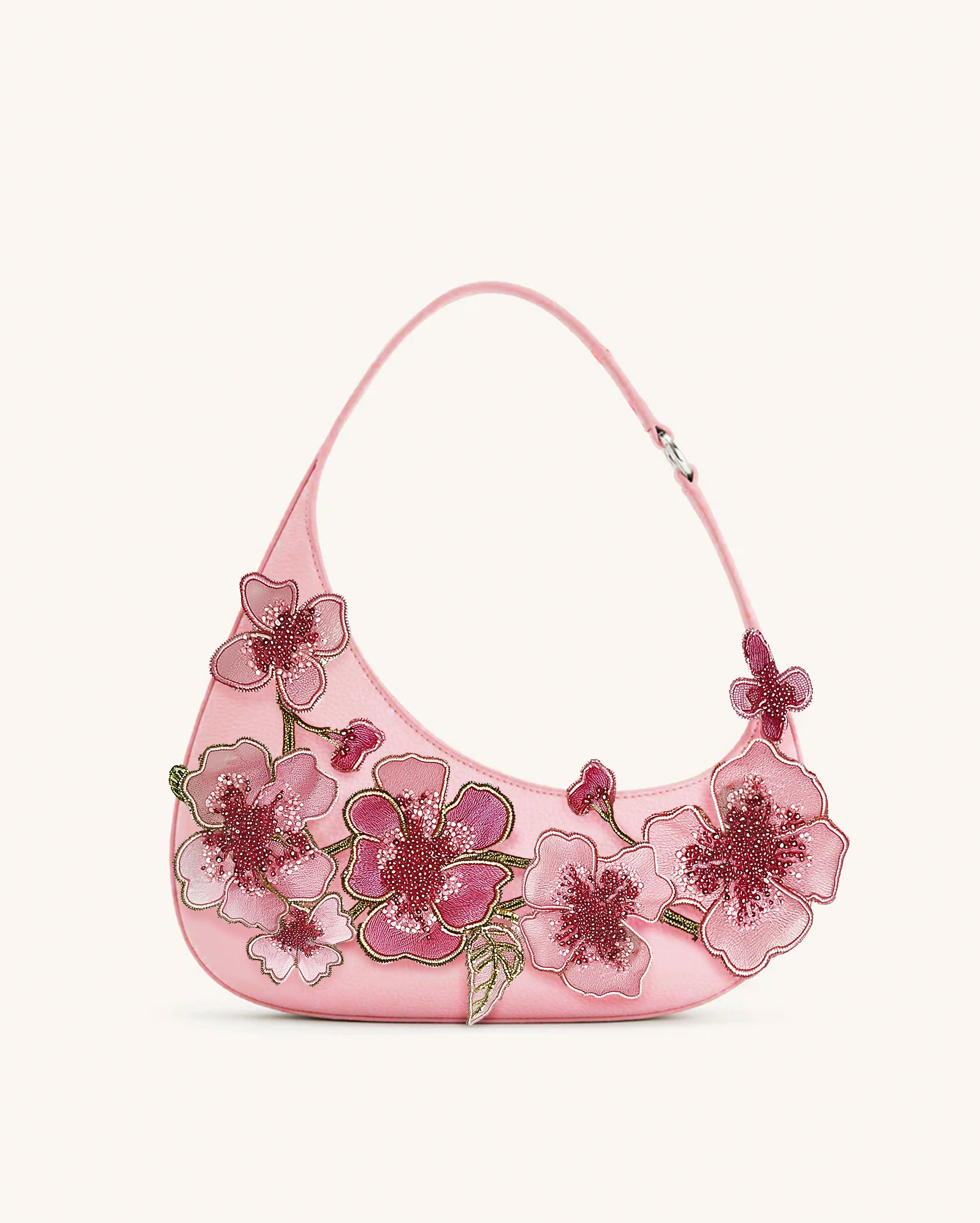 Harlee Embroidered Shoulder Bag - Pink - JW PEI