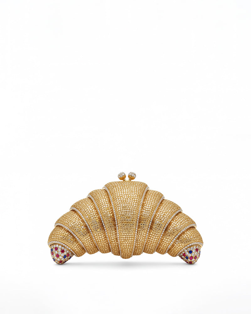 Caroline Croissant Clutch Bag - Gold