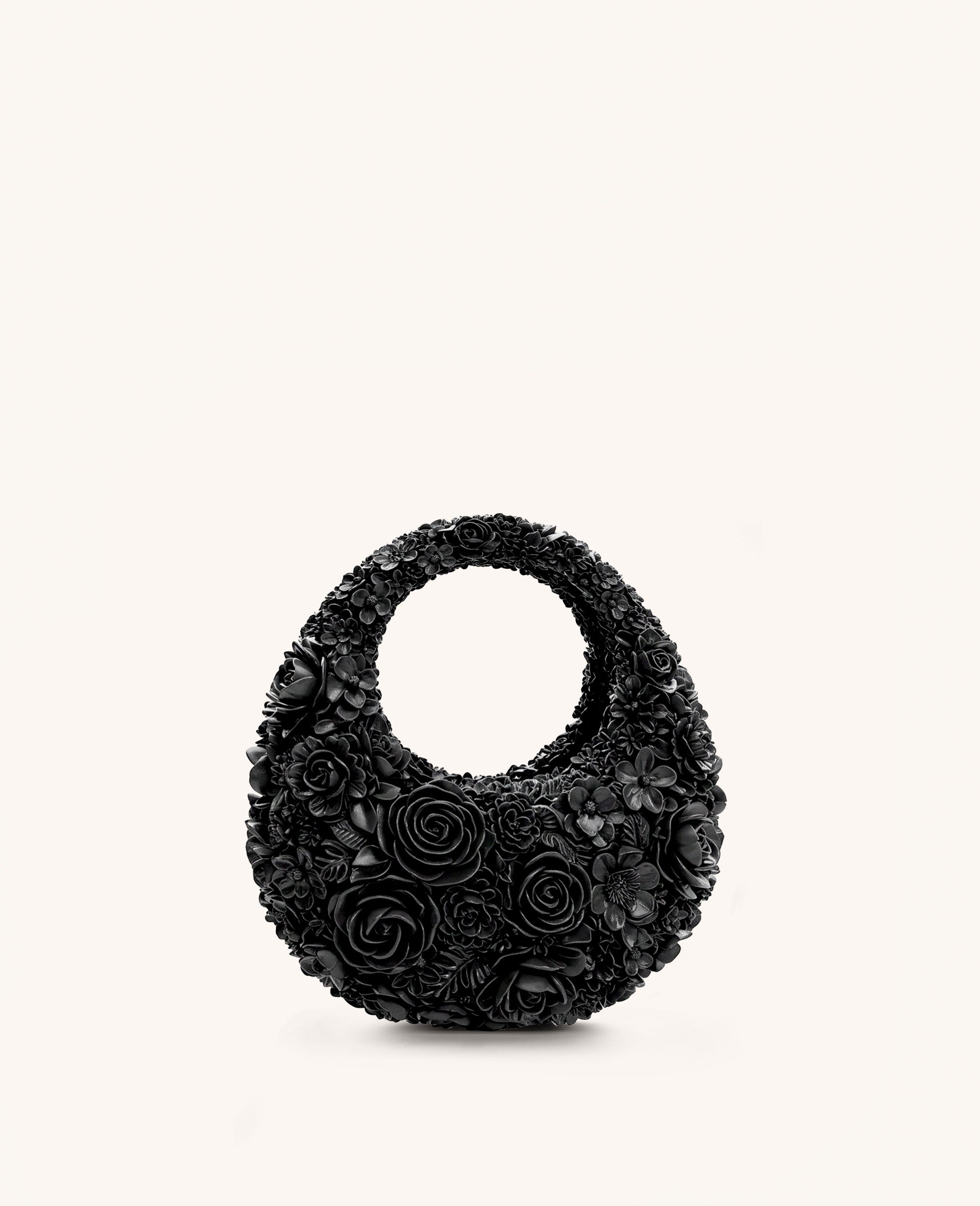 Anna Crescent Hobo Bag - Black