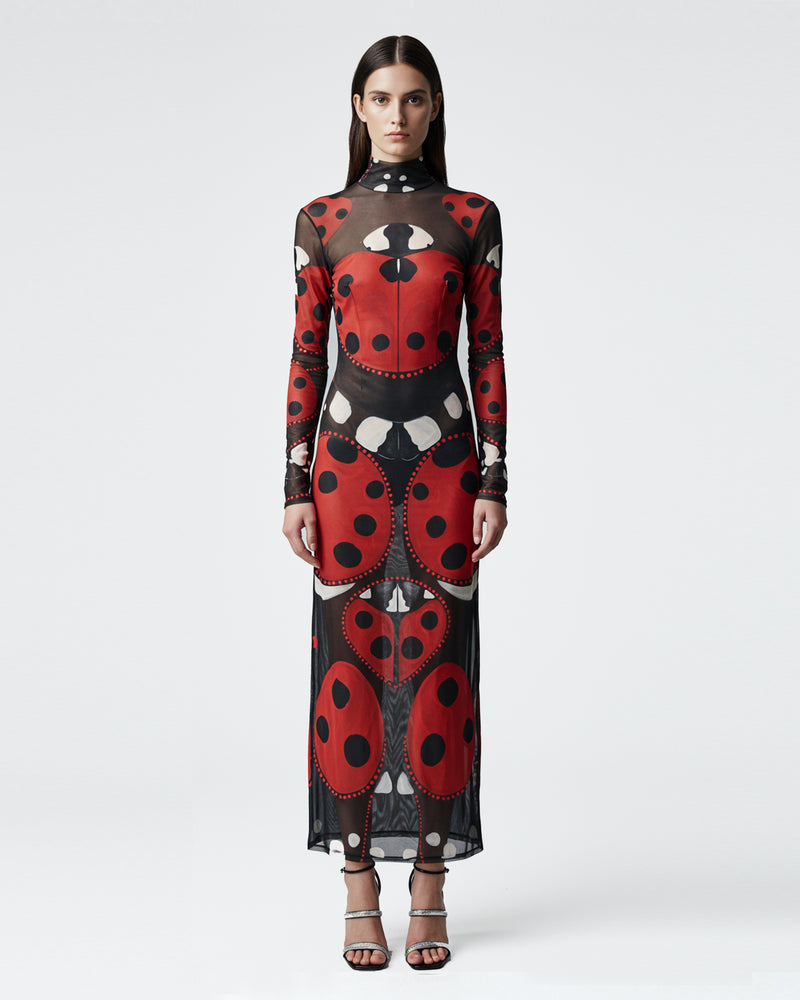 Sheer Ladybug Gown - Multicolor