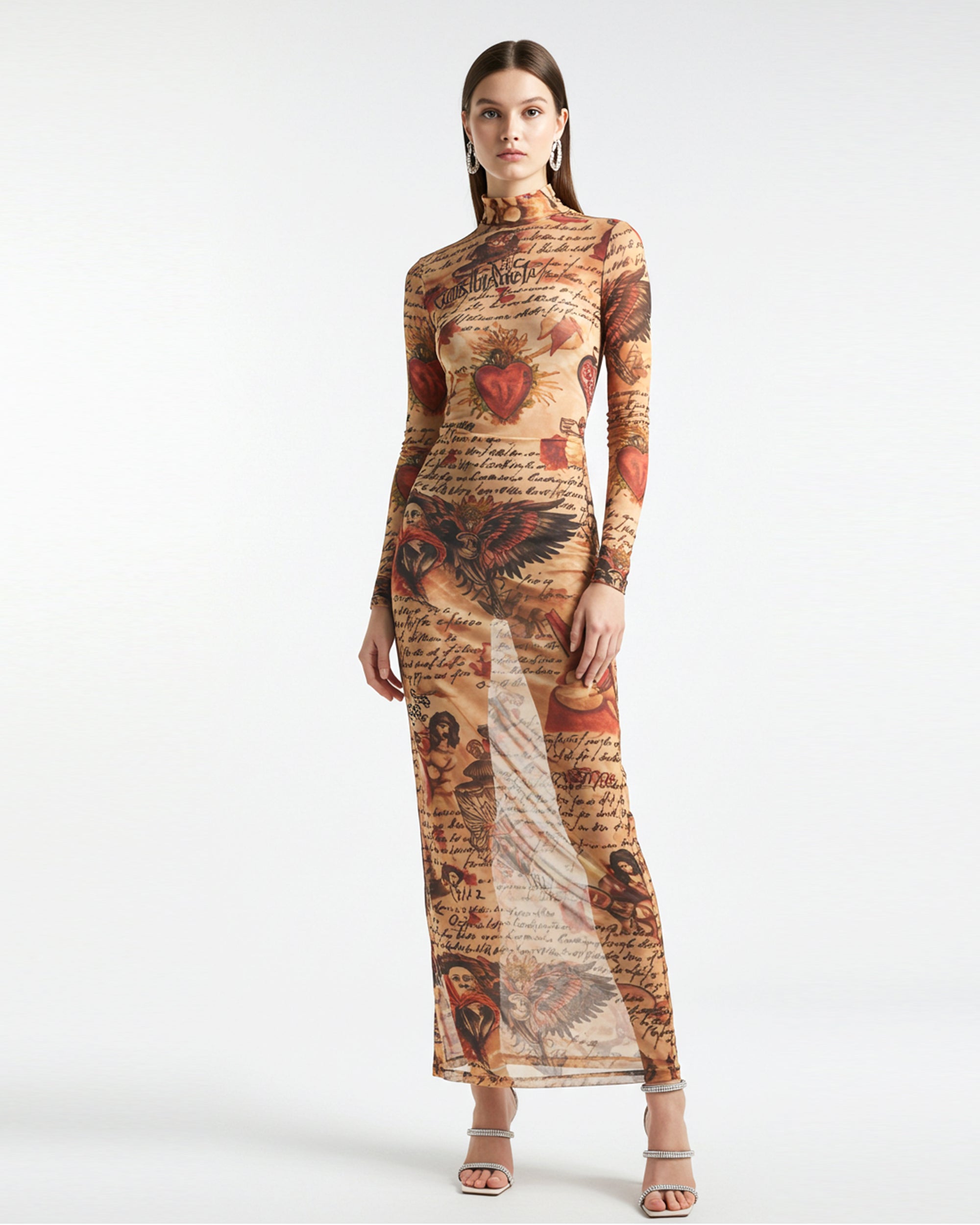 Tattoo Art Maxi Dress - Multicolor