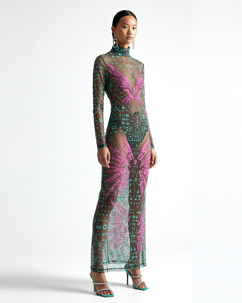 Cybernetic Butterfly Dress - Multicolor
