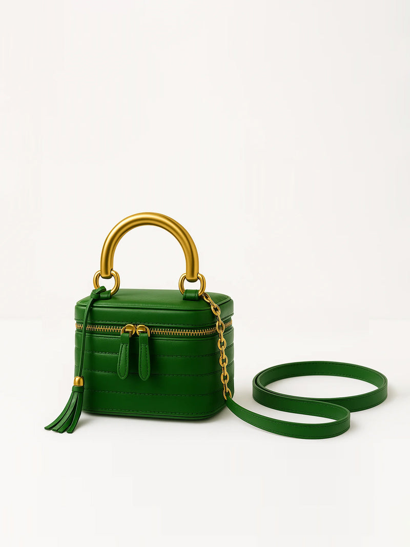 Eleanor Gold Chain Handle Bag - Green