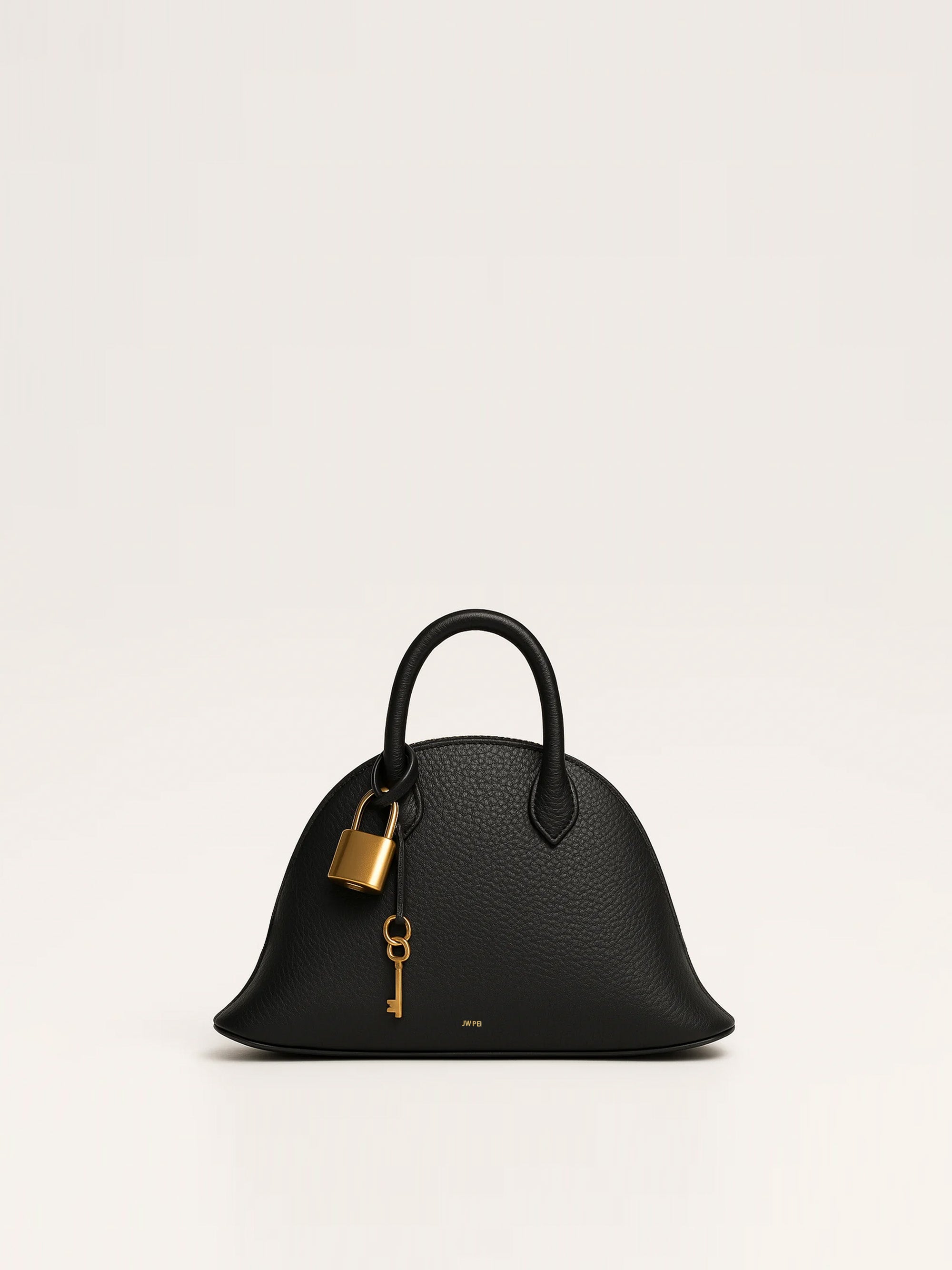 Lillian Dome Top-Handle Bag with Lock Charm - Black