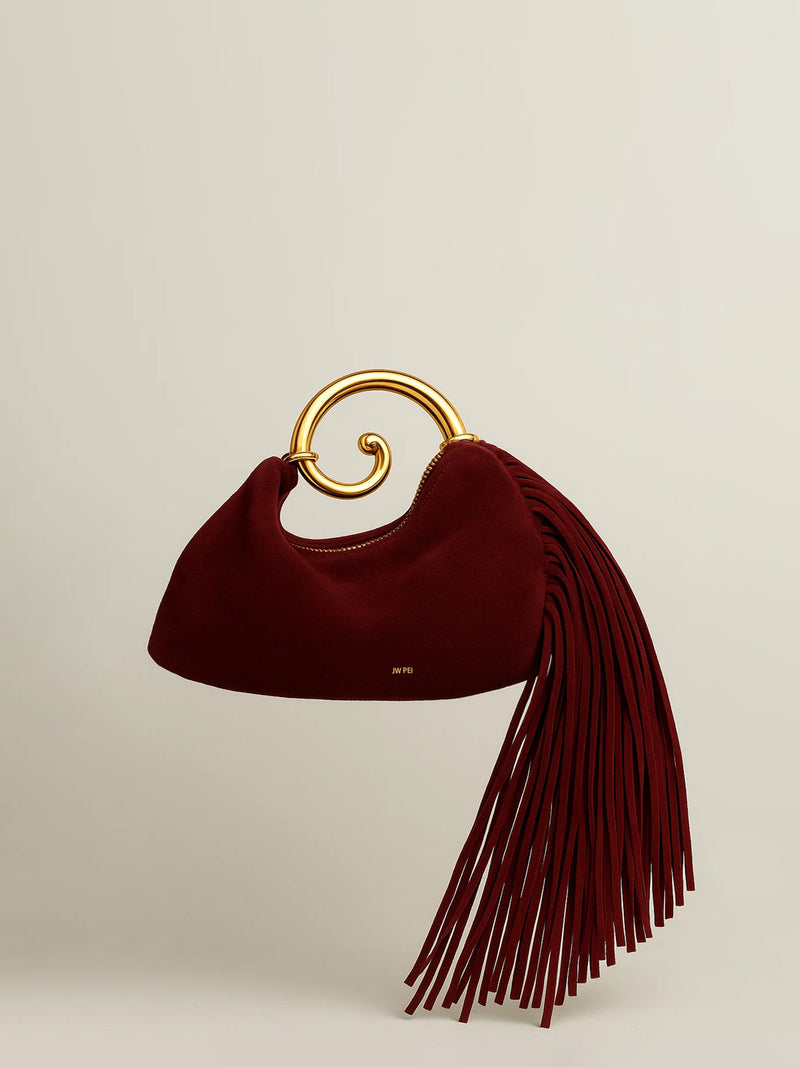 Lily Fringe Top Handle Bag - Burgundy
