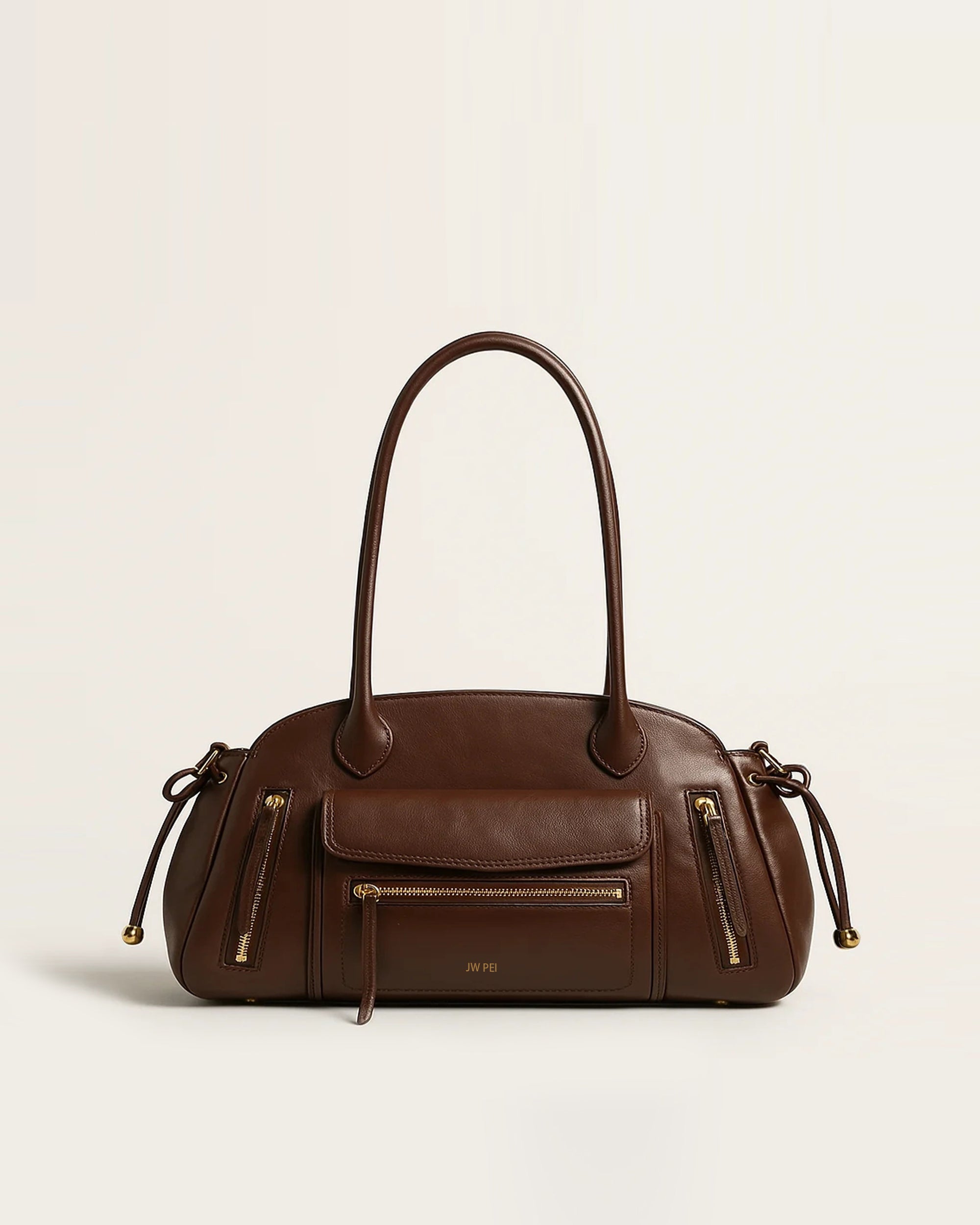 Sofia Zip Shoulder Bag - Brown