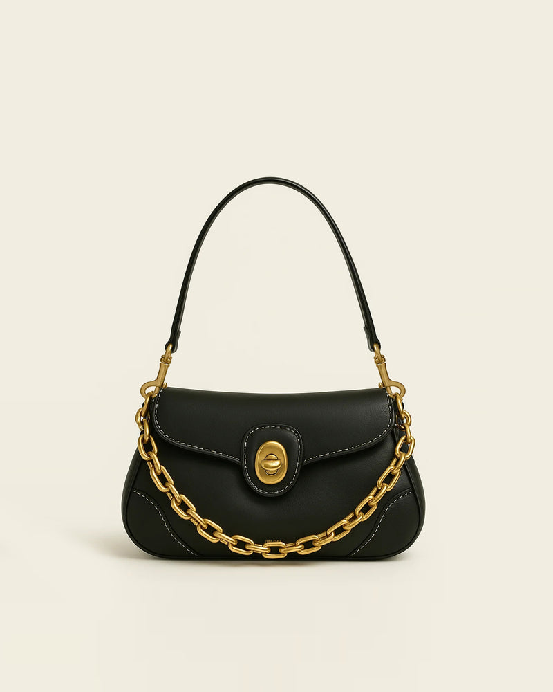 Luna Chain Shoulder Bag - Black
