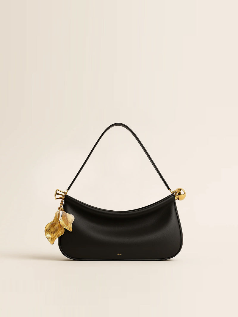 Paisley Tassel Charm Shoulder Bag - Black