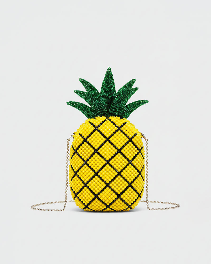 Layla Tropical Pineapple Clutch - Yellow