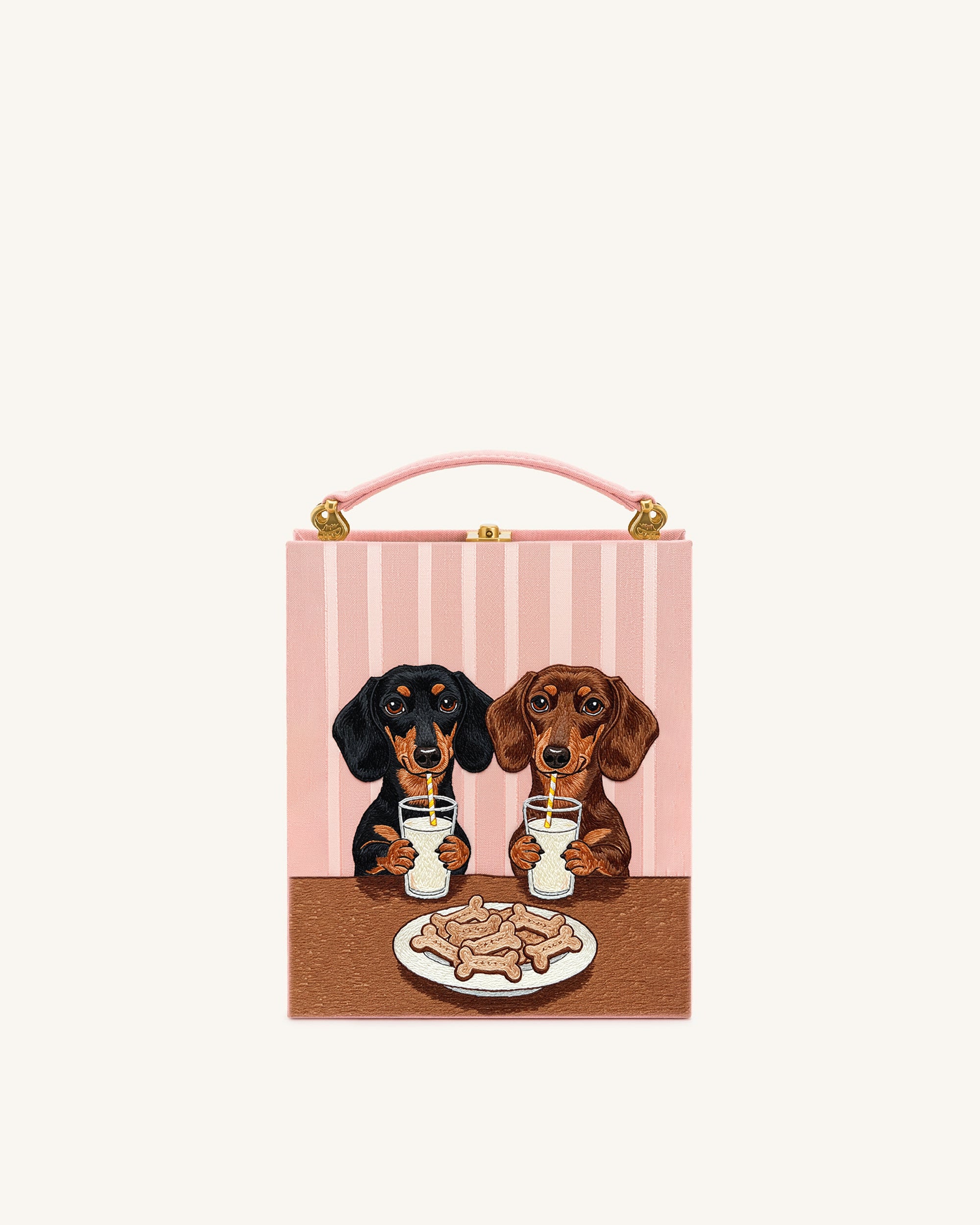 Grace Dachshunds with Milk Box Bag - Pink