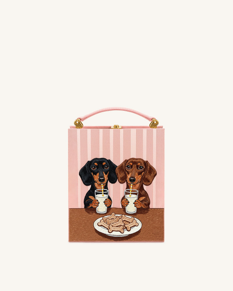 Grace Dachshunds with Milk Box Bag - Pink
