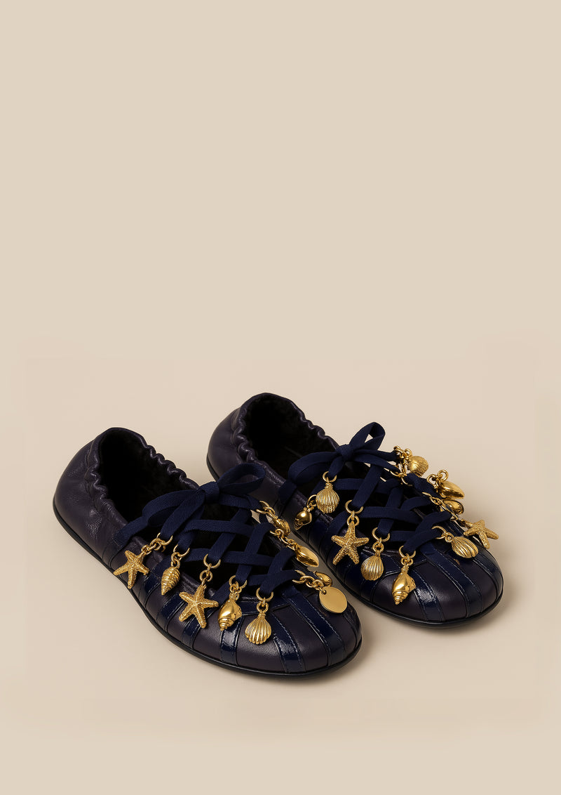 Bella Blue Charm Ballet Flats - Navy