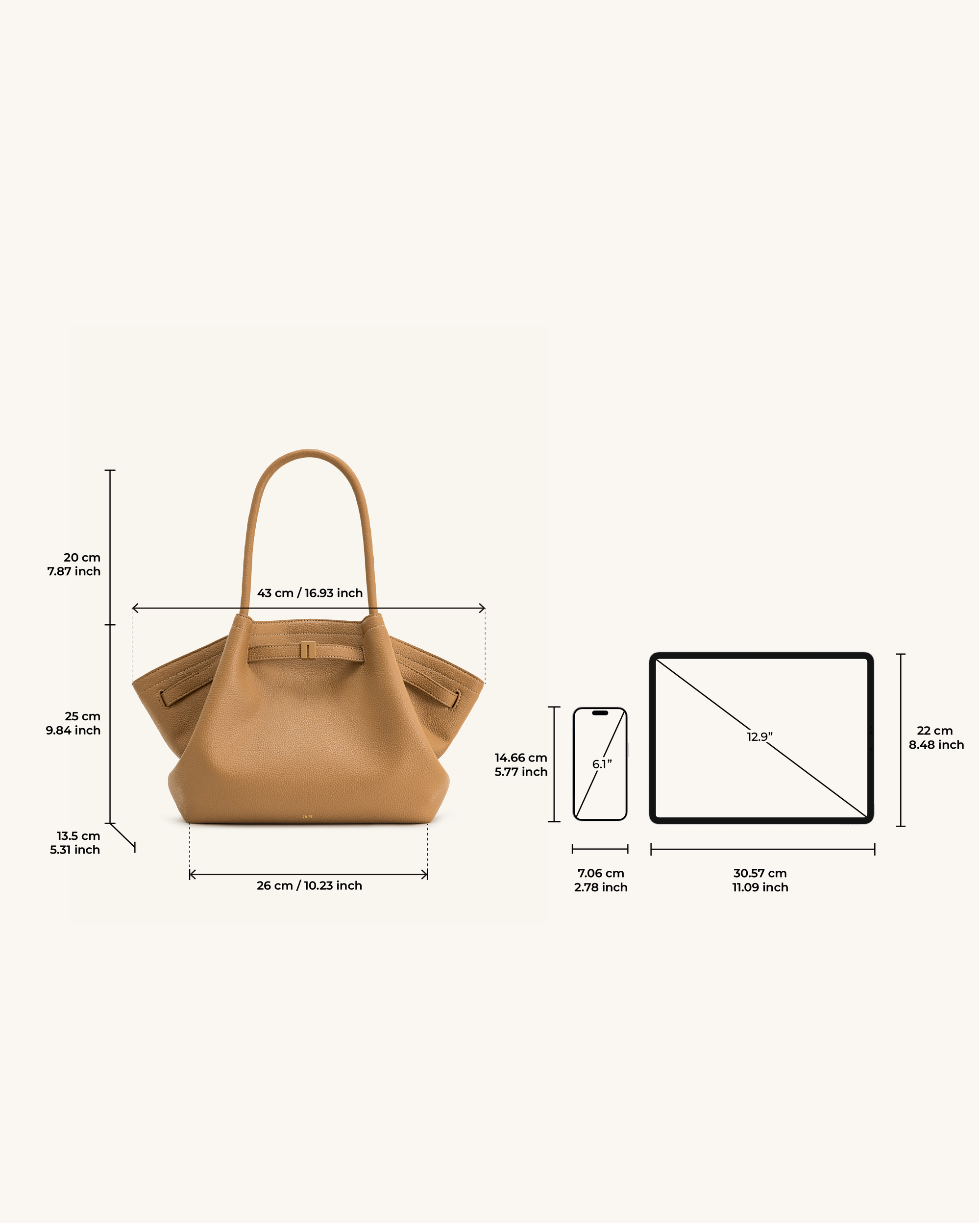 Hana Medium Tote Bag - Latte Color | JW PEI Hana Medium Tote Bag - Latte Color | JW PEI