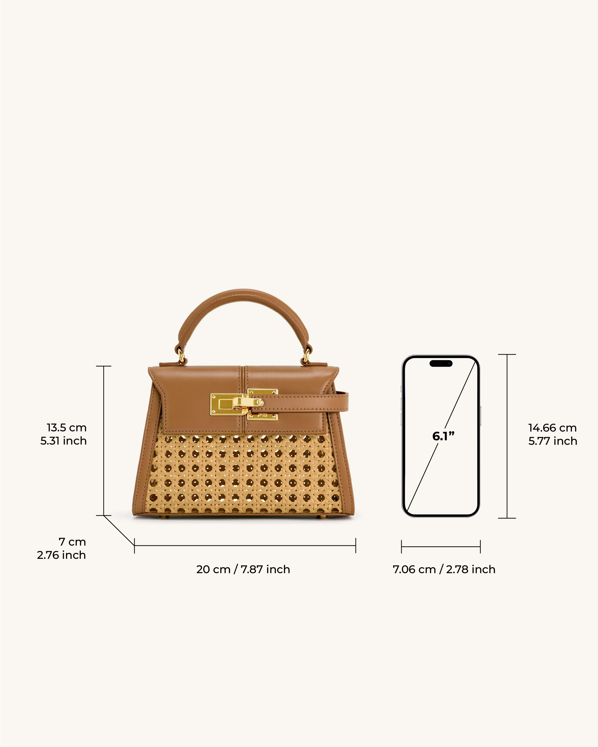 Elise Faux Bamboo Woven Top Handle Bag main image 1