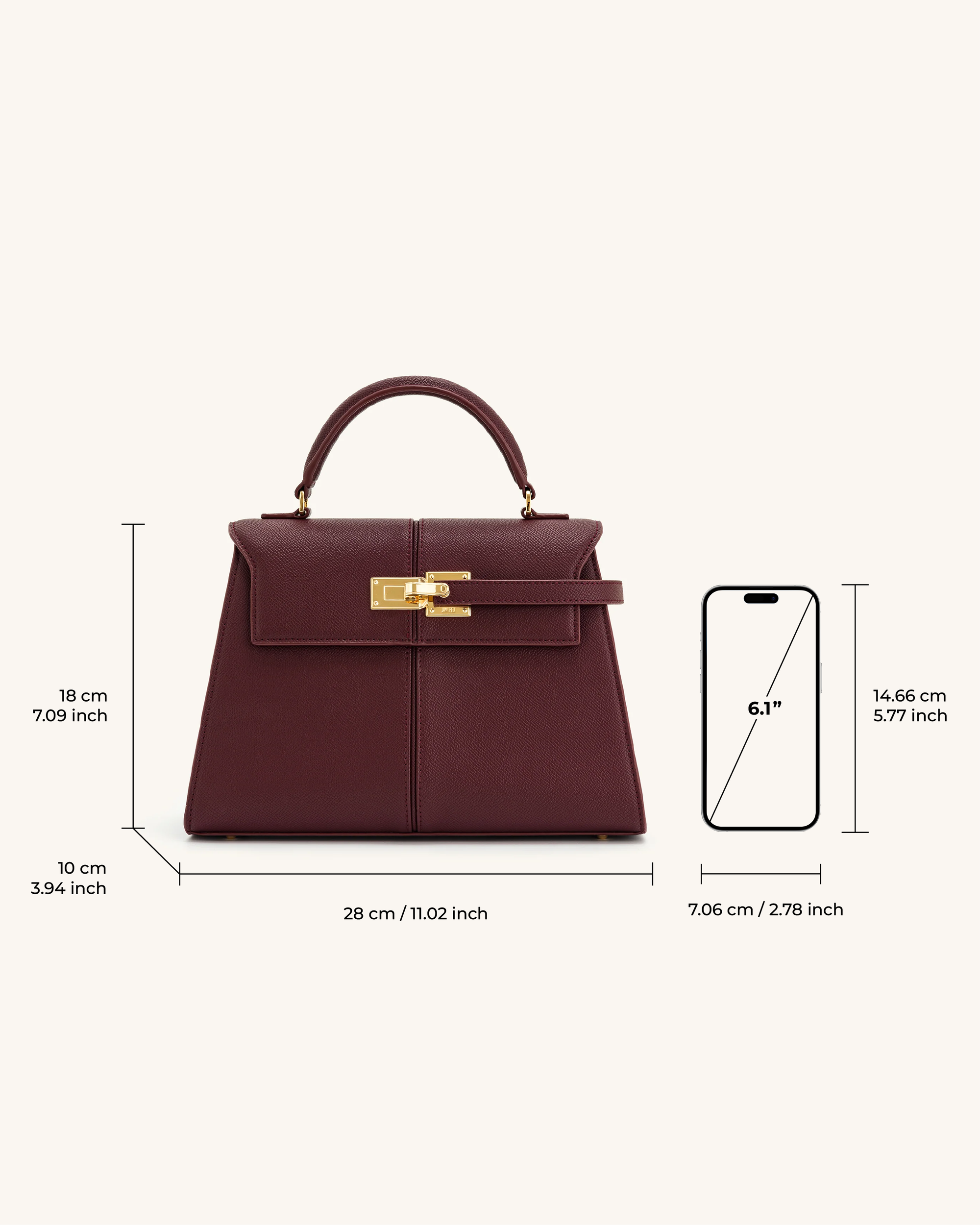 JW PEI Elise ラージ Elise Large Top Handle Bag - Claret | JW PEI