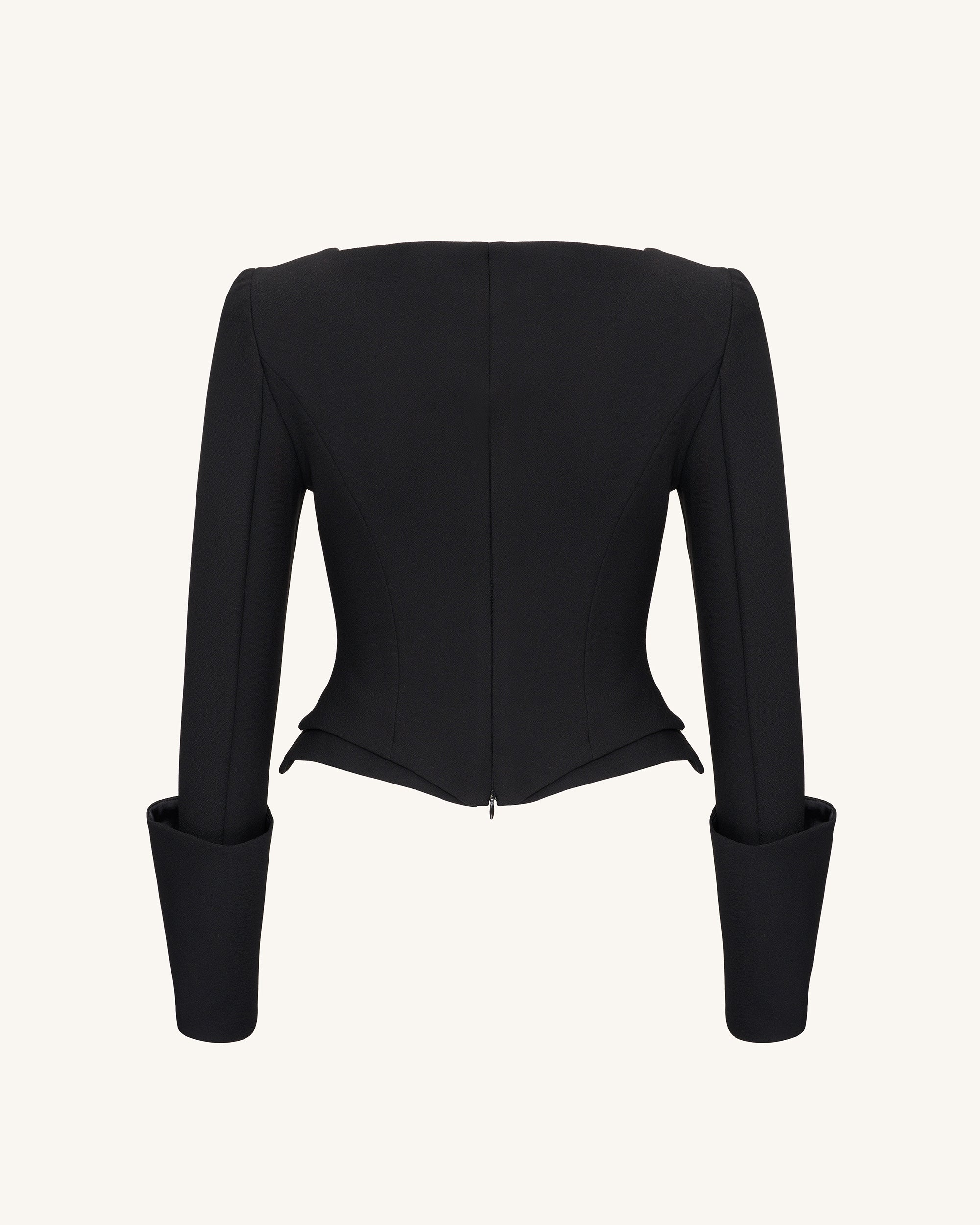 Lydia Corset-Inspired Blazer - Black | JW PEI