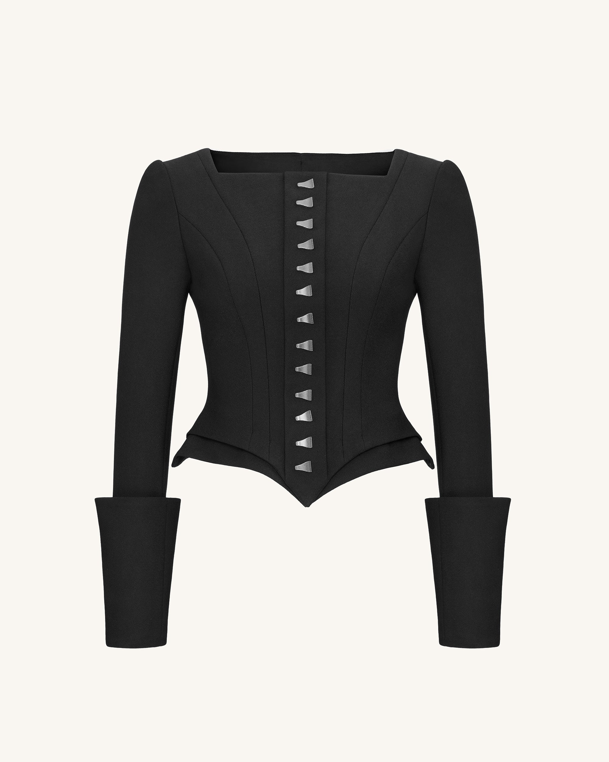 Lydia Corset-Inspired Blazer - Black | JW PEI