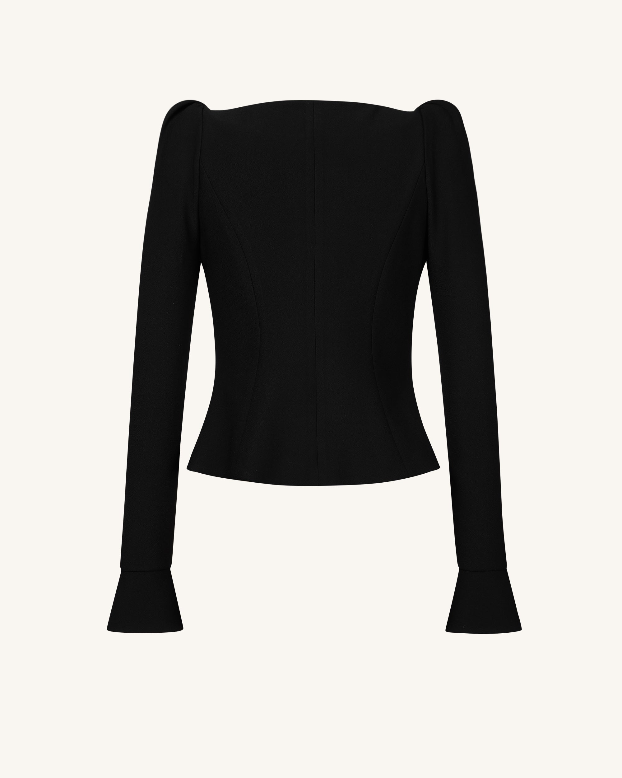 Olivia Puff Shoulder Blazer - Black