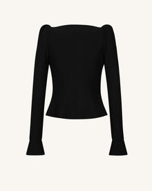 Olivia Puff Shoulder Blazer - Black