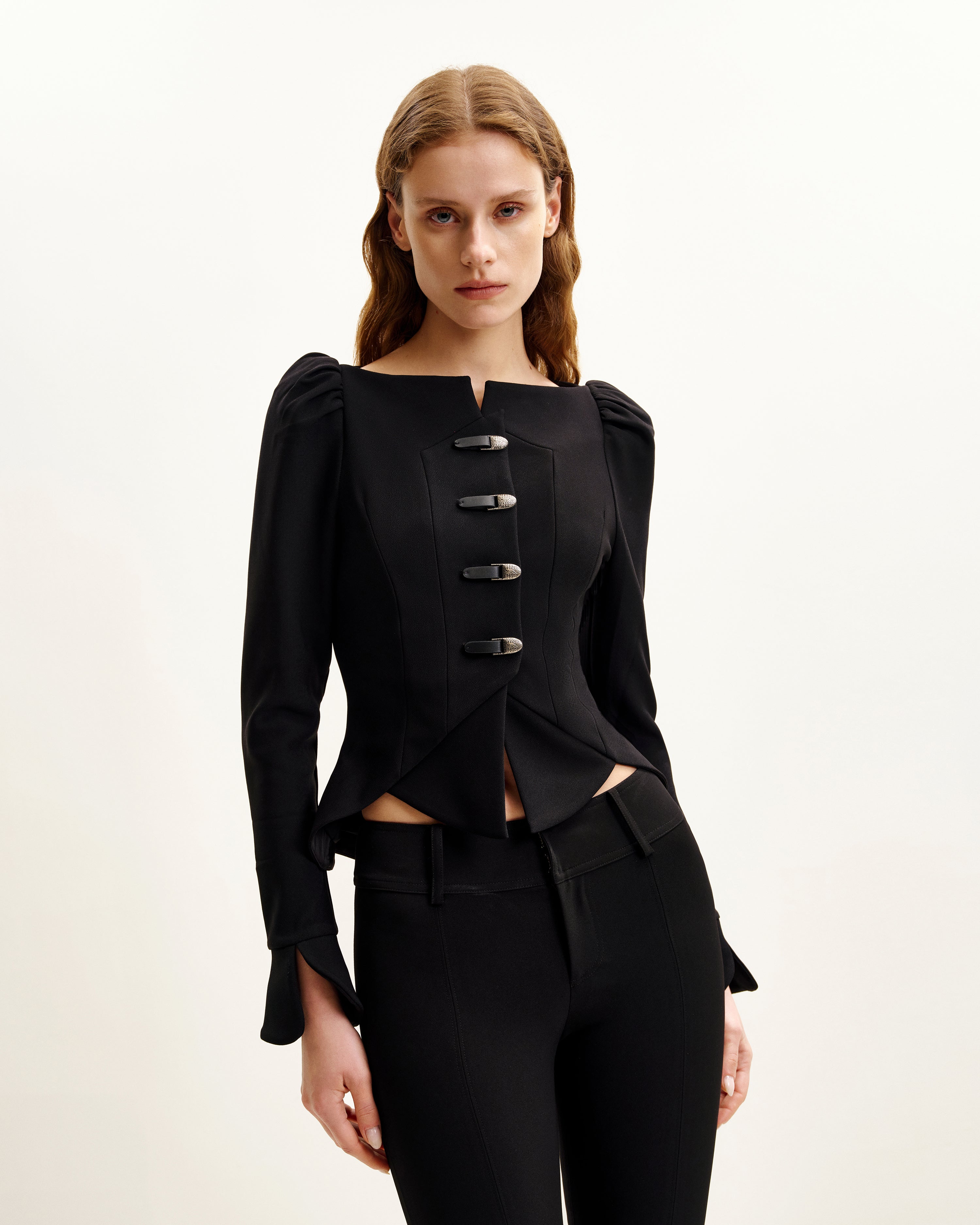Olivia Puff Shoulder Blazer - Black | JW PEI