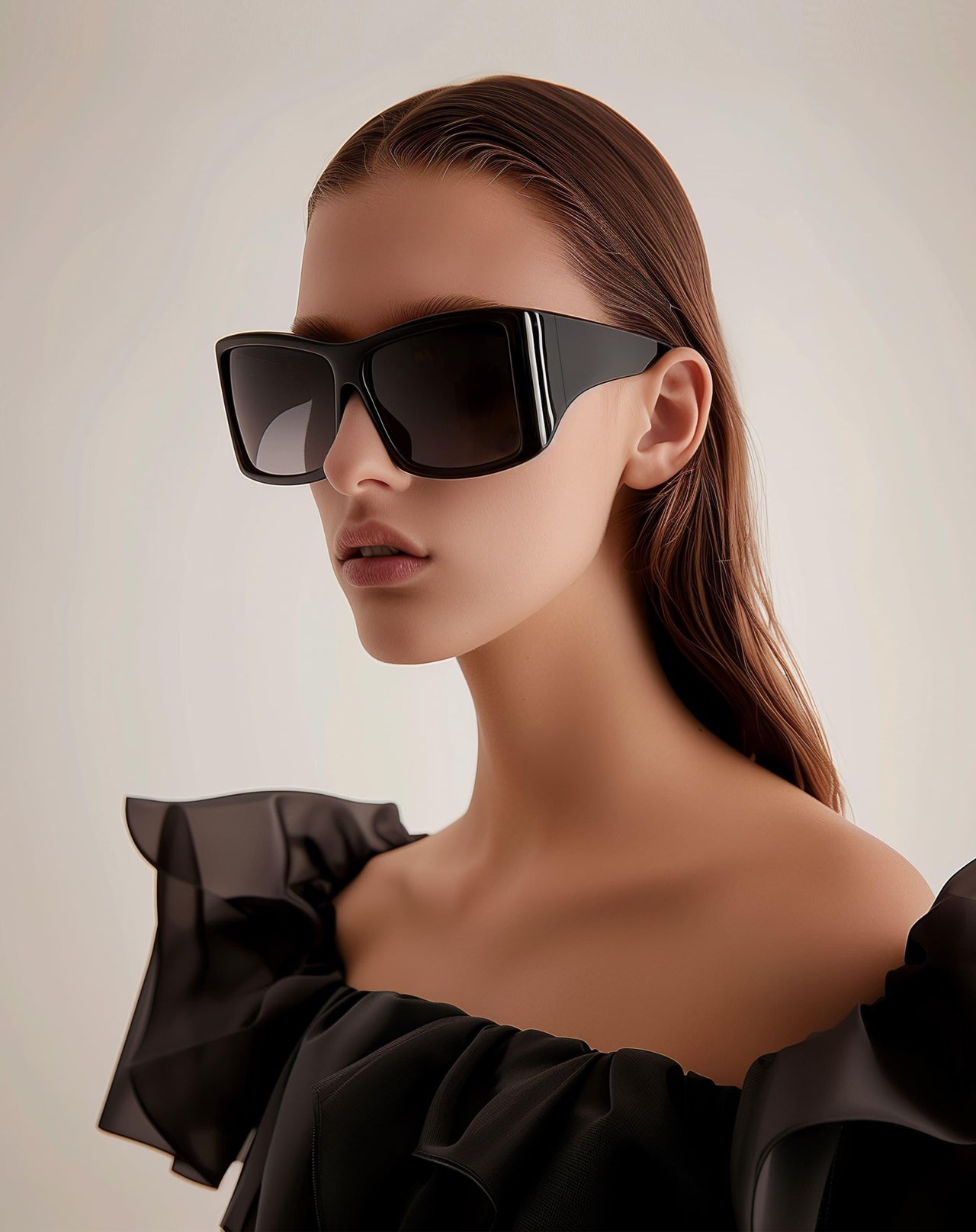 Vena Square Frame Sunglasses - Black