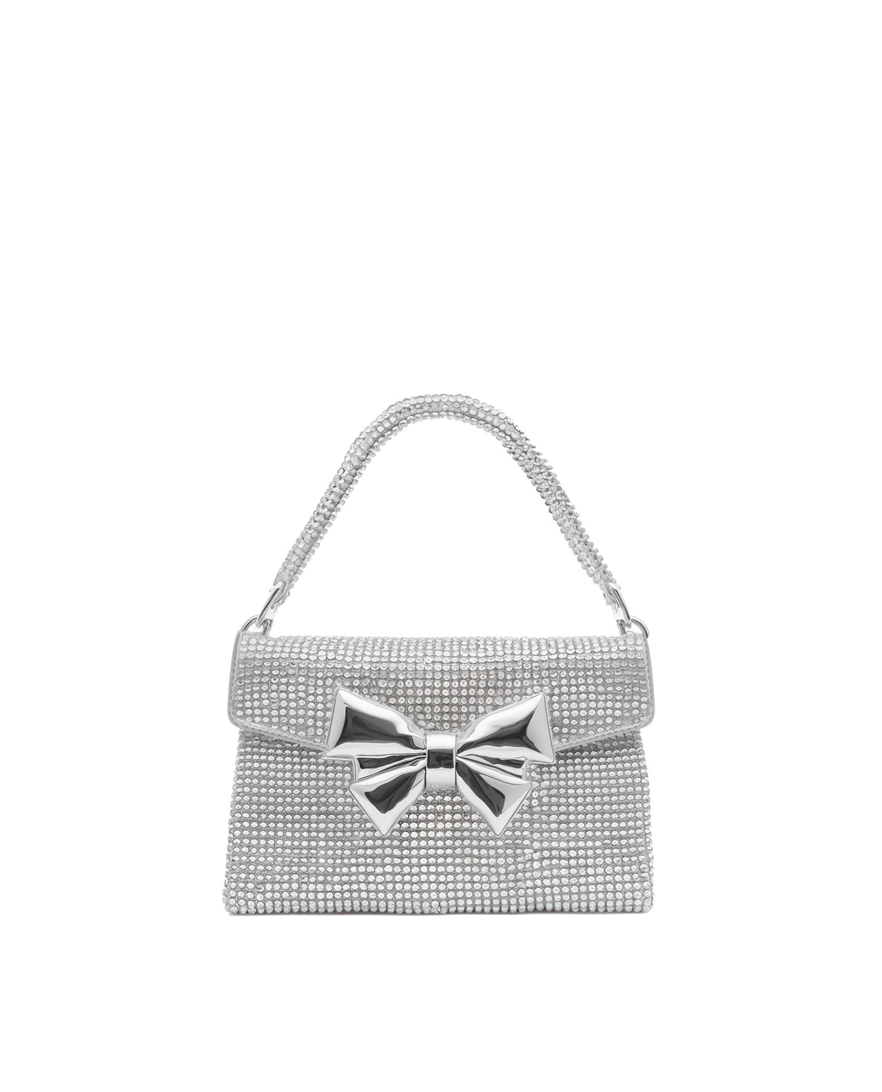Crystal Bow Handbag - Silver