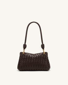 Lucia Woven Shoulder Bag - Brown