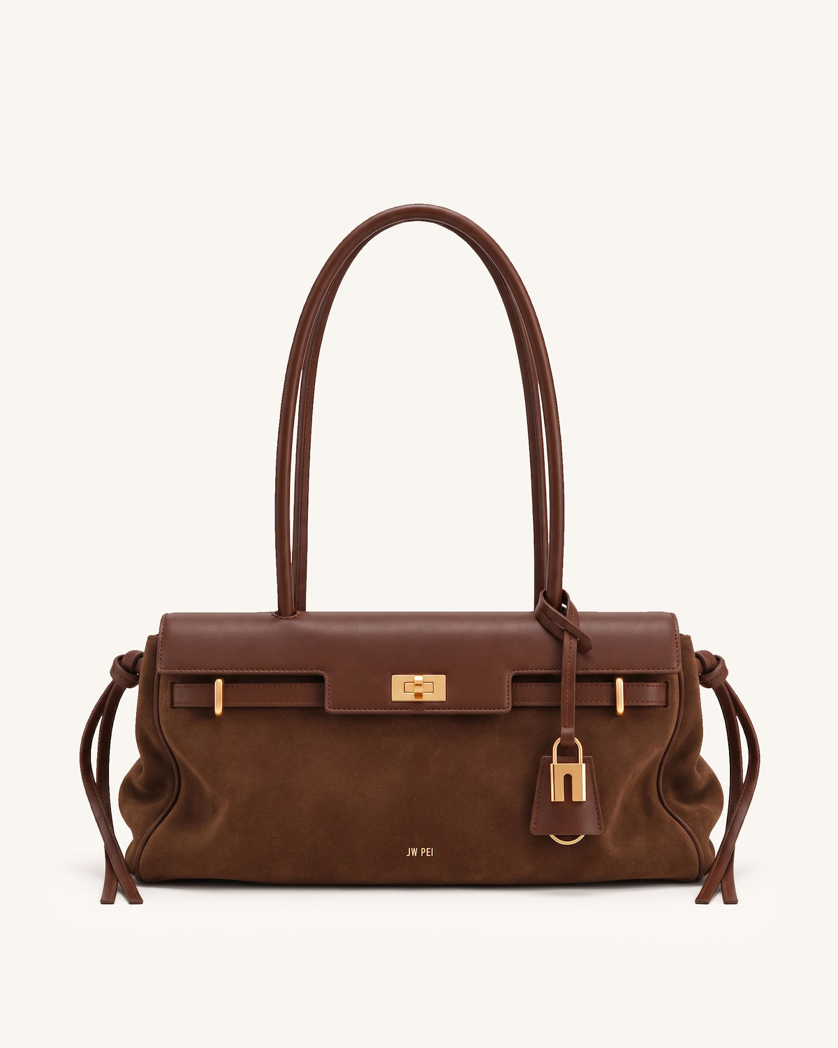 Nerissa Flap Belt Detail Shoulder Bag – Brown