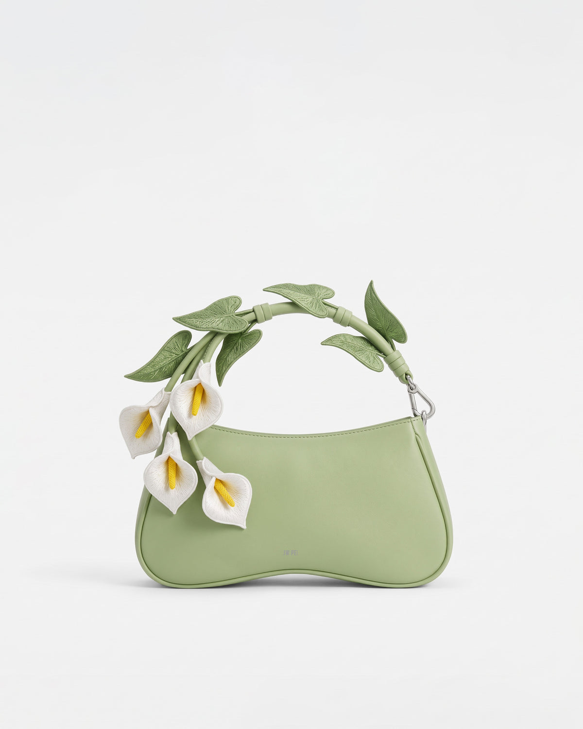 Eva Calla Lily Floral Leaf Top Handle Bag – Sage Green