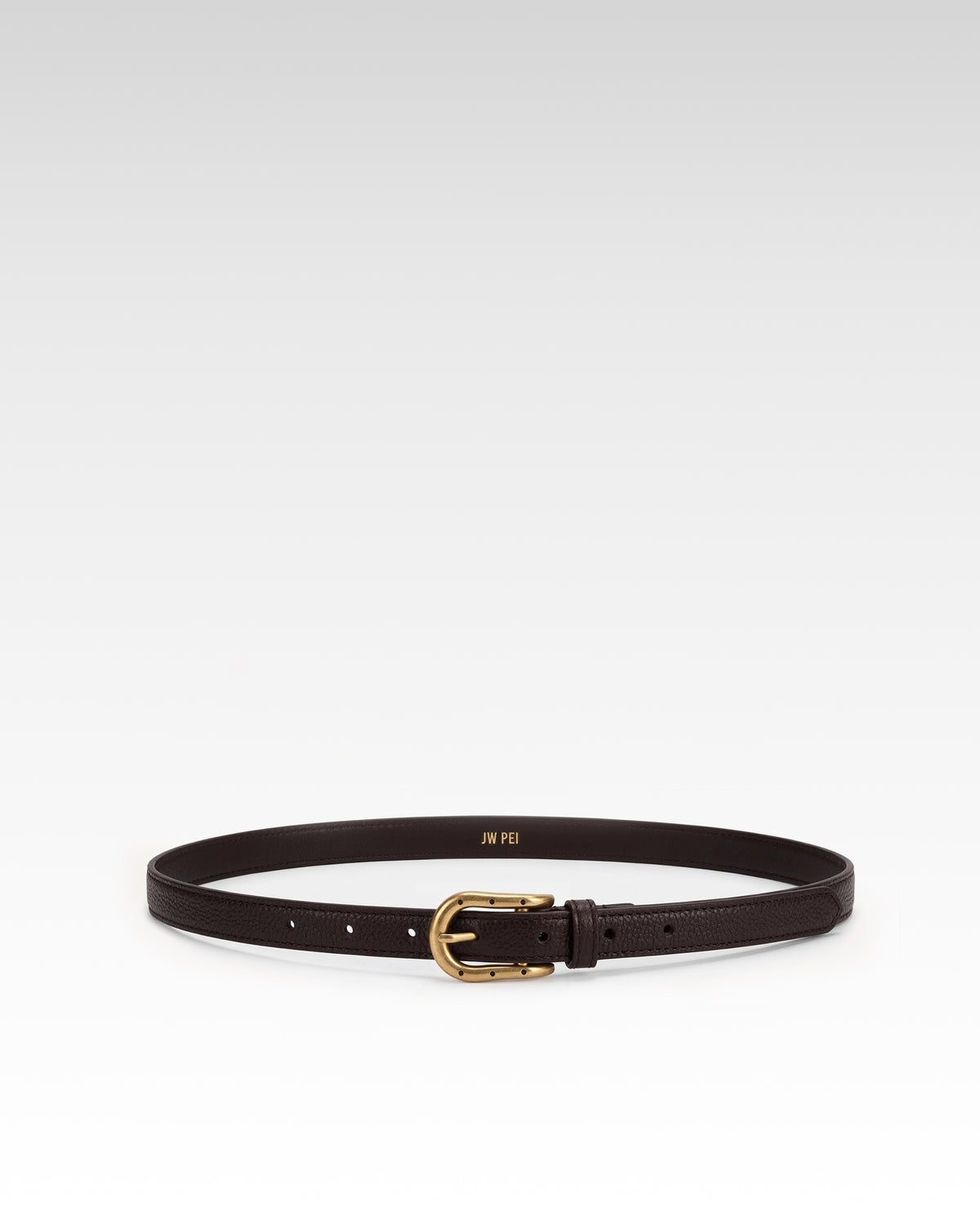 Aria Pebbled Buckle Belt – Dark Brown