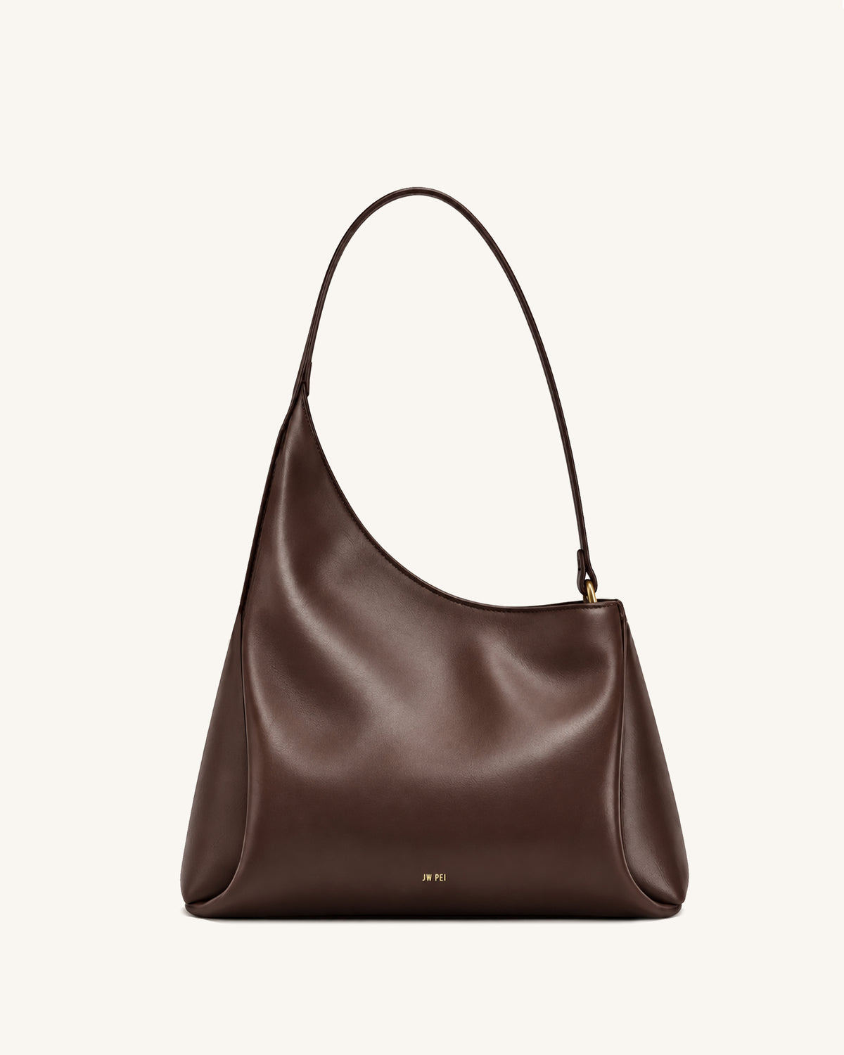 Marina Asymmetric Soft-Structure Shoulder Bag - Brown