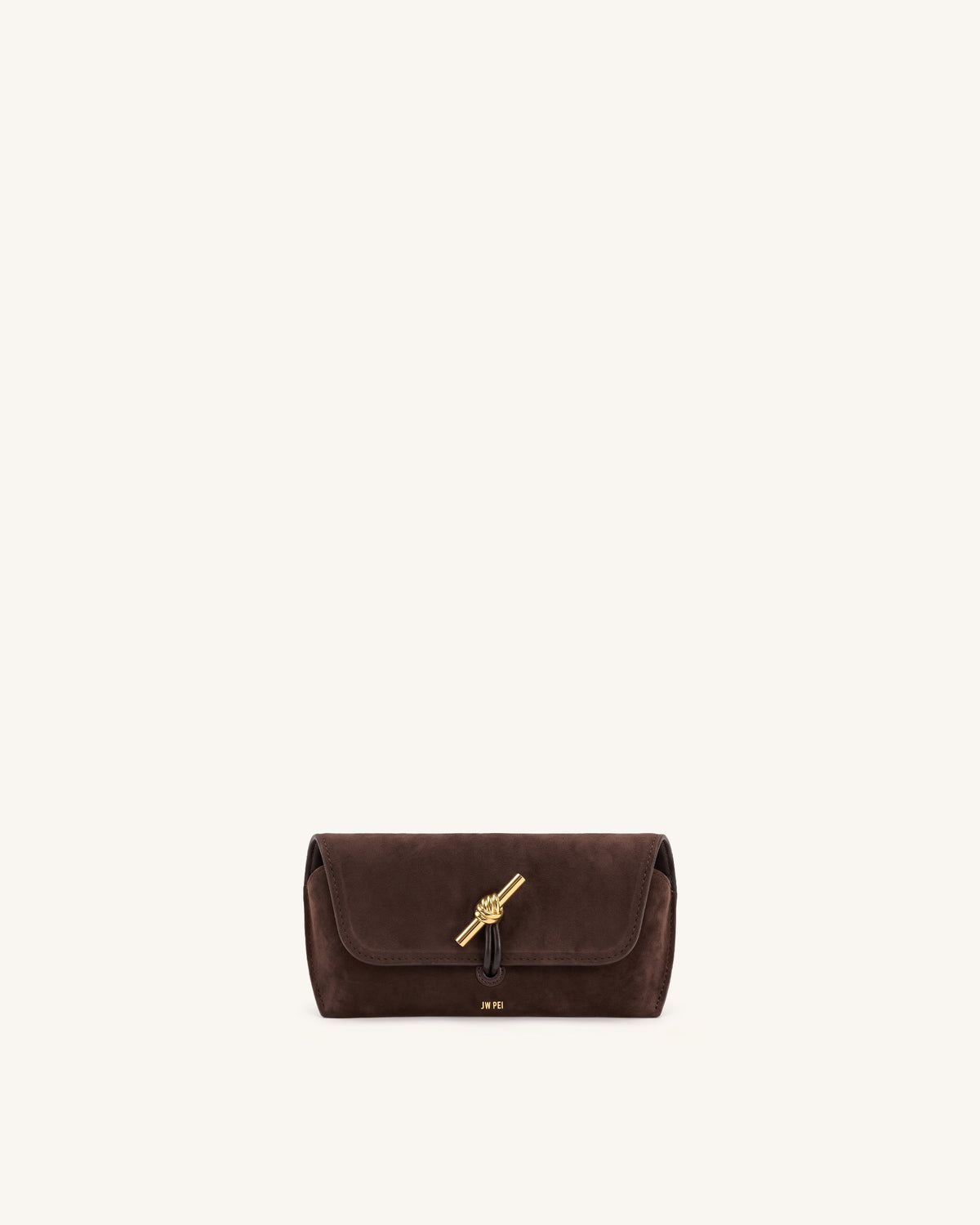 Lena Metal Rope Knot Faux Suede Glasses Case – Brown