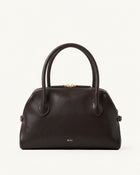 Veda Buckled Zip Top Handle Bag – Dark Brown