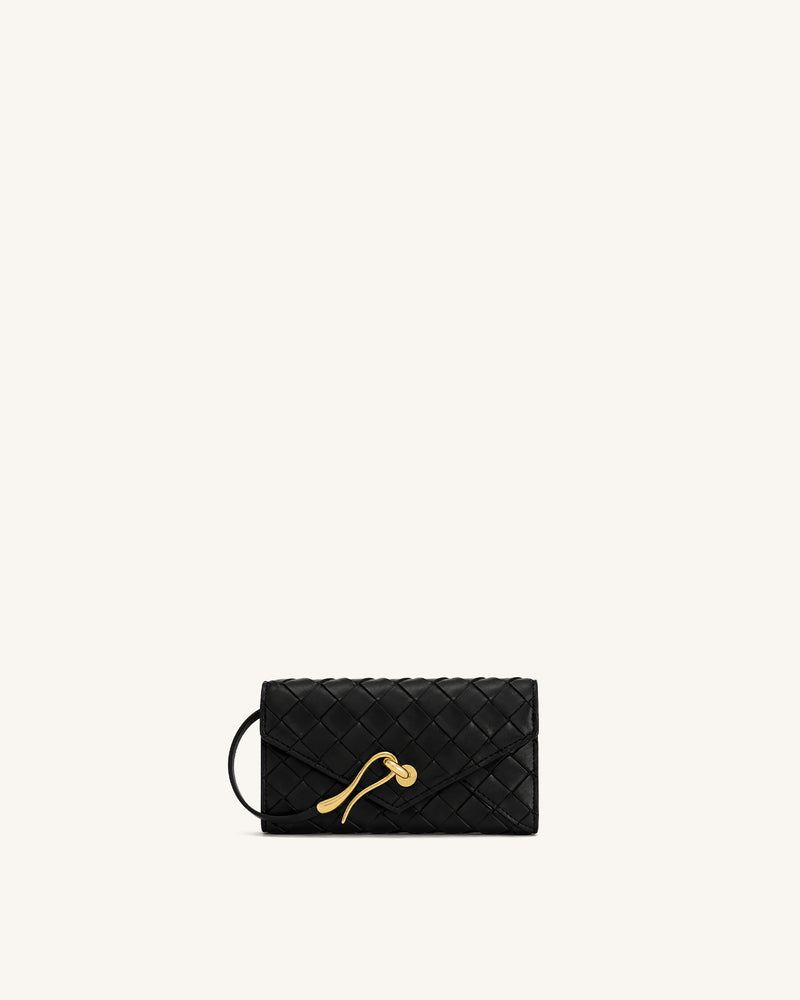 Celeste Woven Textured Key Wallet - Black