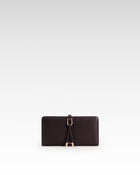 Aria Pebbled Passport Card Holder – Dark Brown