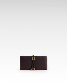 Aria Pebbled Passport Card Holder – Dark Brown
