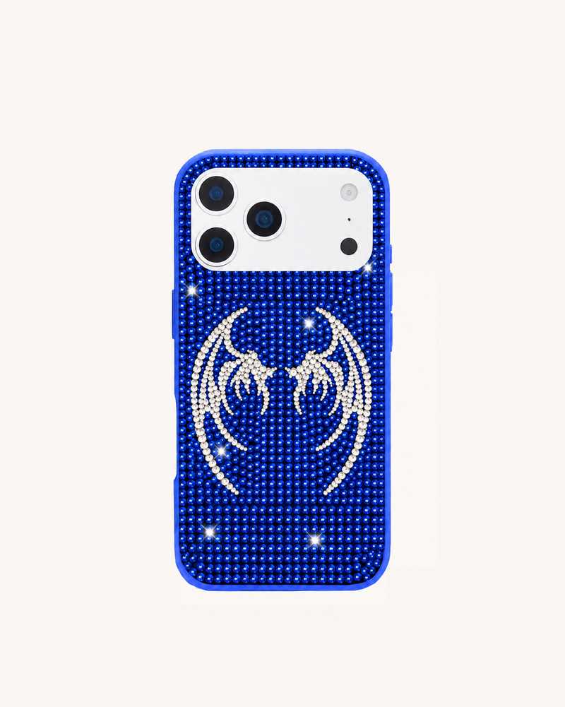 Dragon Wing Artificial Crystal Phone Case – Blue