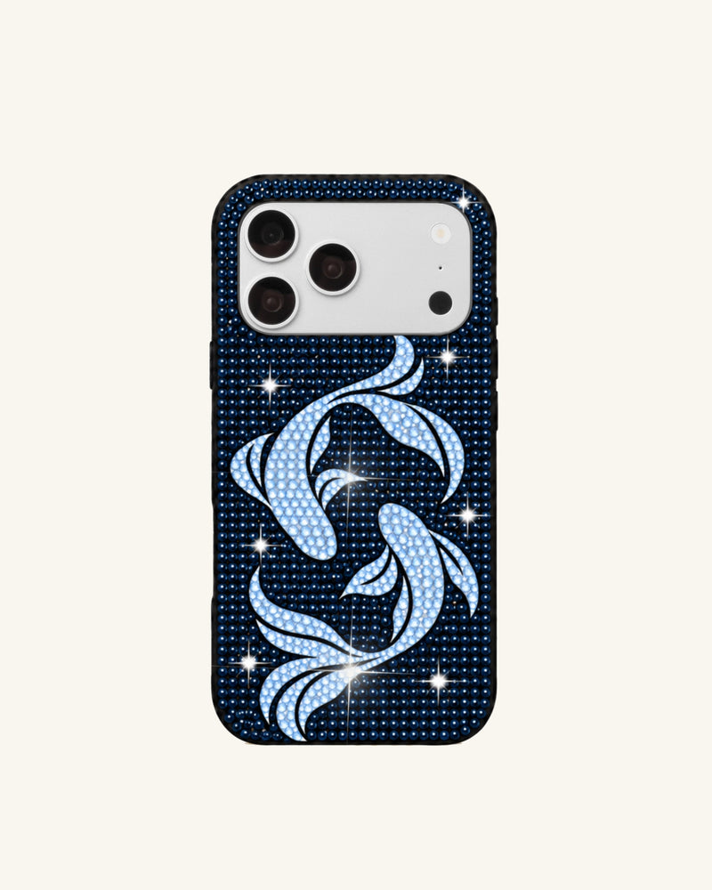 Crystal Koi Pattern Phone Case – Blue