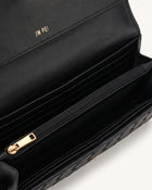 Celeste Woven Textured Envelope Wristlet – Black