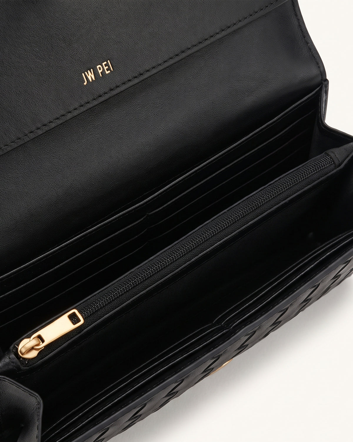 Celeste Woven Textured Envelope Wristlet – Black